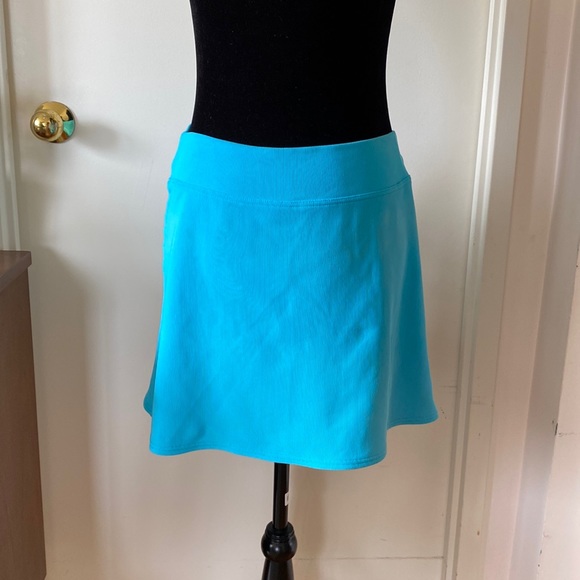 Lands End Aqua A Line Mini Skirt Size Medium Easy Fit EUC - Picture 1 of 6
